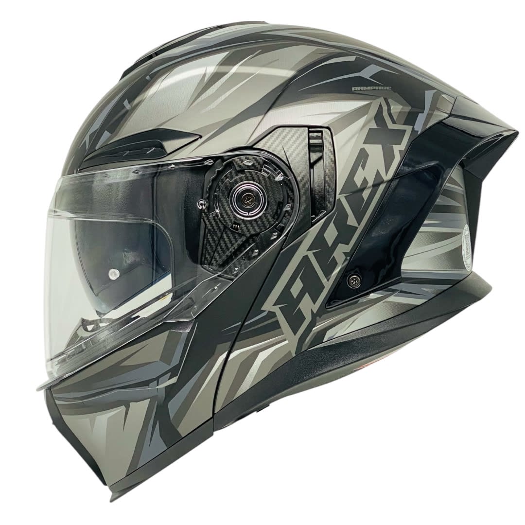 CASCO AREX ABATIBLE NEGRO MATTE GRIS TALLA XL MR-903