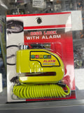 CANDADO DISCO MOTO CON ALARMA Y PIOLA