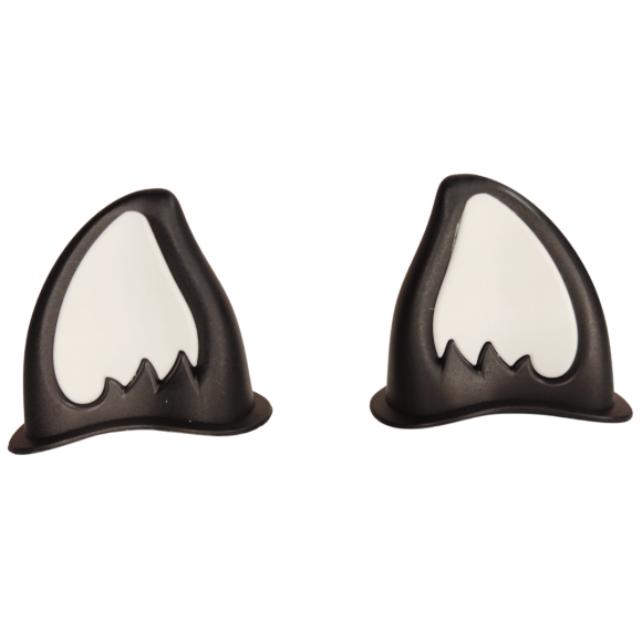 OREJA GATO NEGRAS CON BLANCO PARA CASCOS