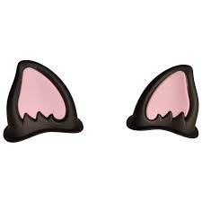 OREJAS GATO NEGRAS CON ROSADAS PARA CASCOS