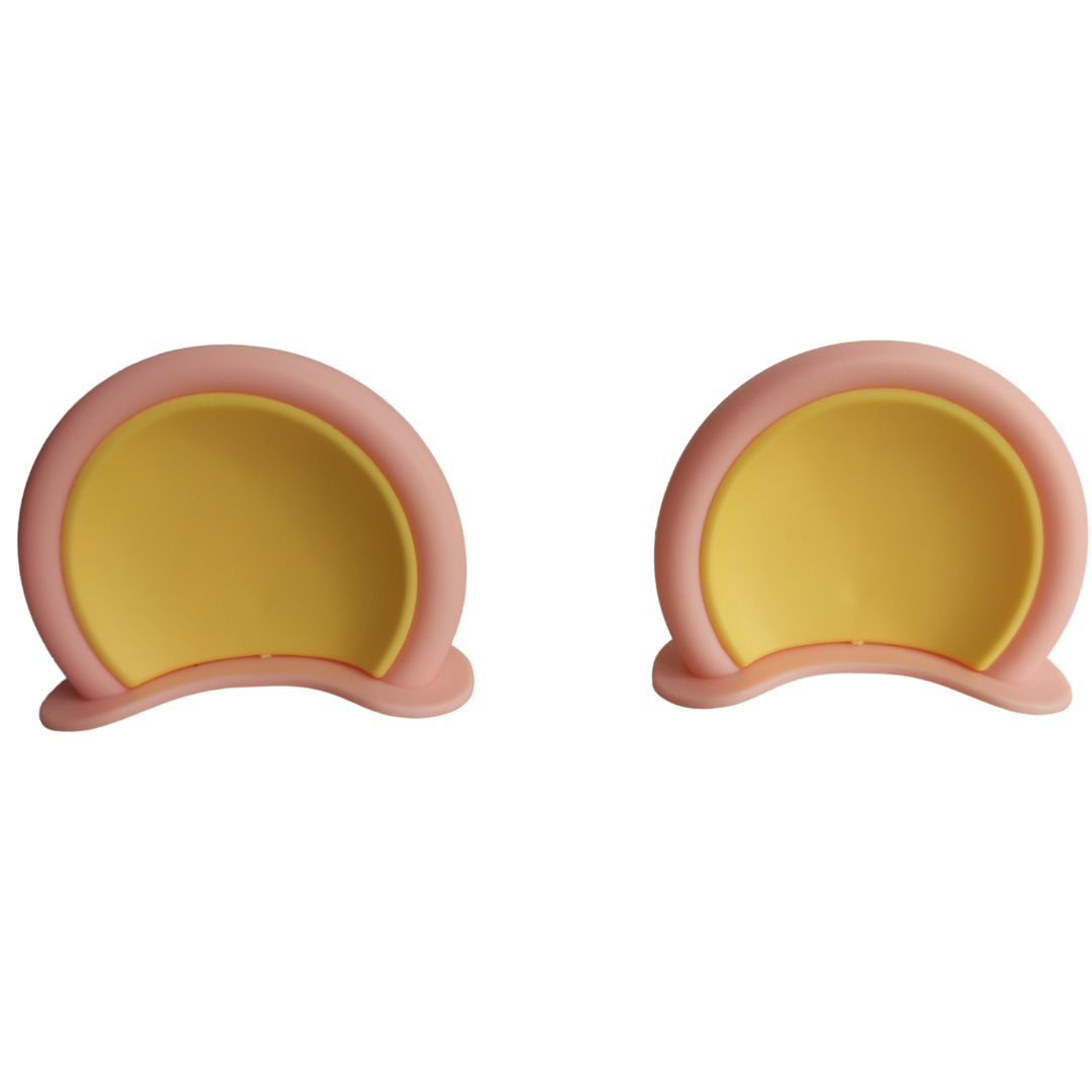 OREJAS DE OSO ROSADAS CON AMARILLO PARA CASCOS