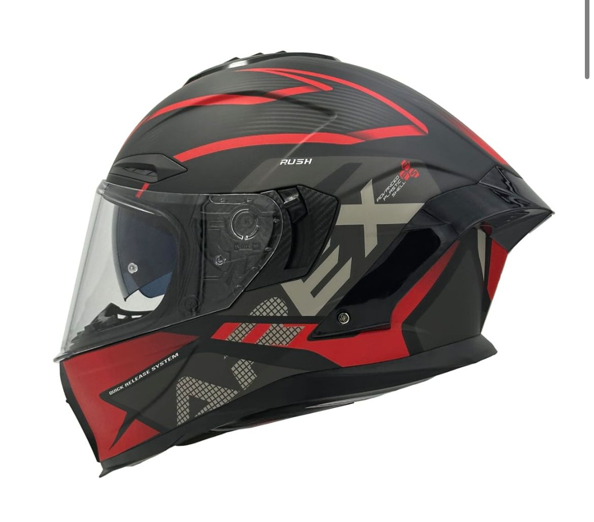 CASCO AREX INTEGRAL NEGRO MATTE ROJO MR-803
